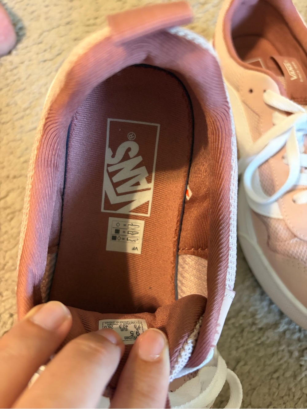 Vans Women’s Pink and White Low-Top Sneakers - Picture 8 of 10